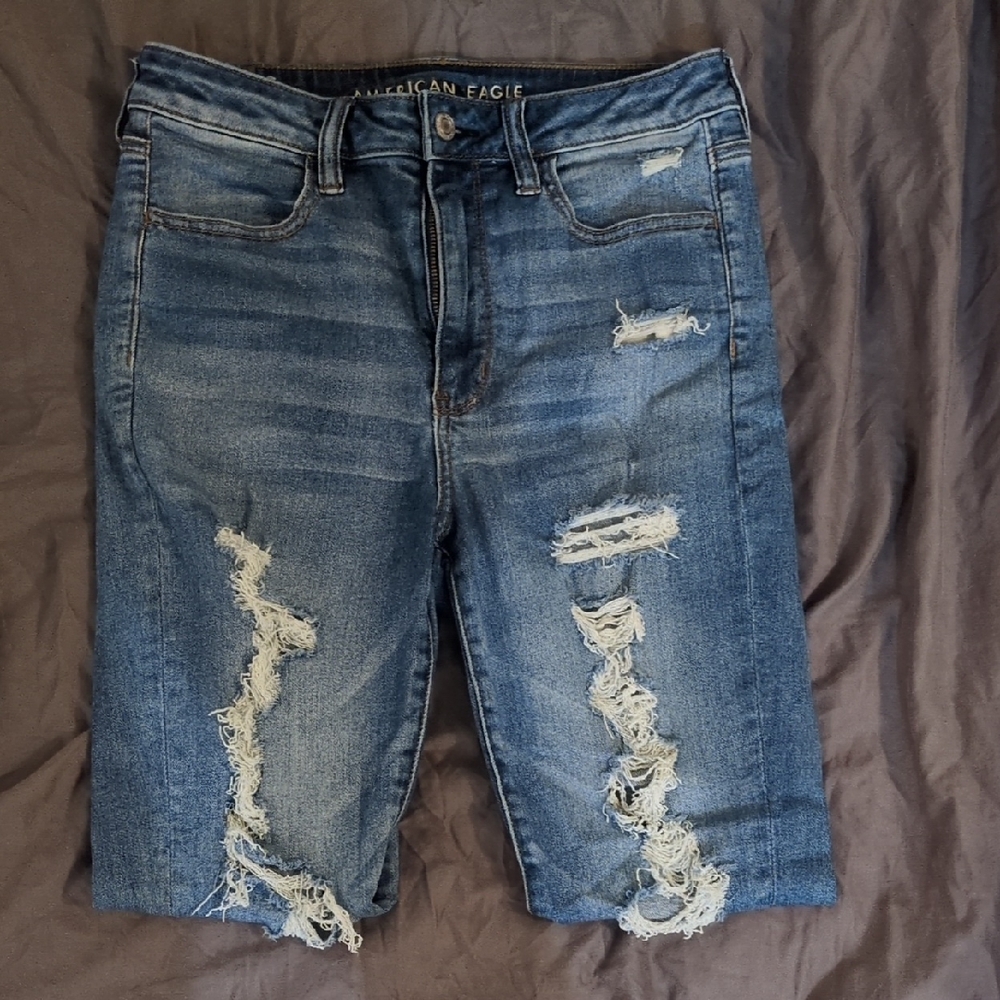 American Eagle Outfitters Blue Distressed Jeans